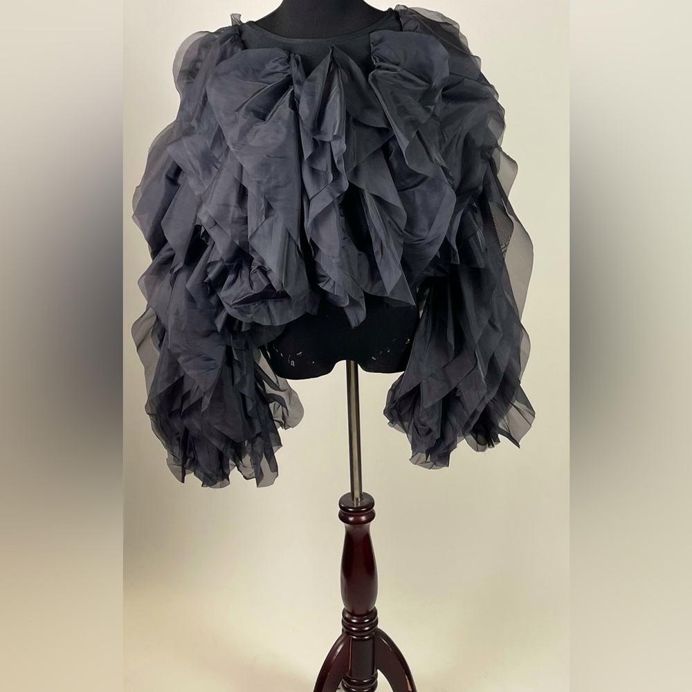 PLUS SIZE-Long Sleeve Ruffled Top